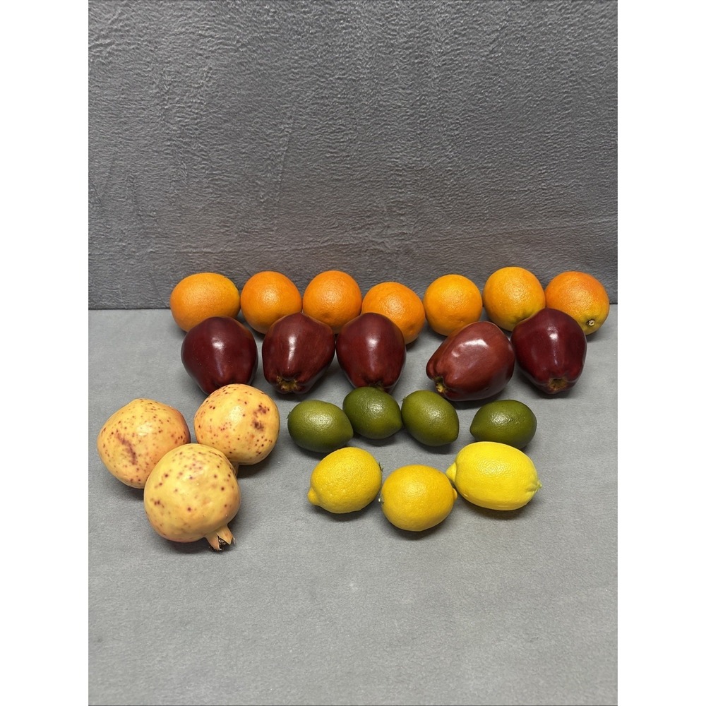 Vintage Faux Fruit Lot Mixed Life-Sized Artificial Fruit Mid-Century Decor